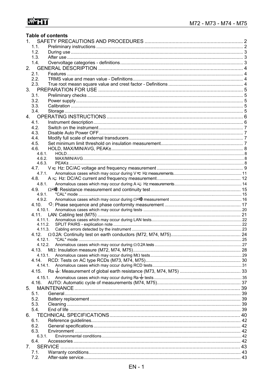 HT instruments М75 User Manual | Page 3 / 48