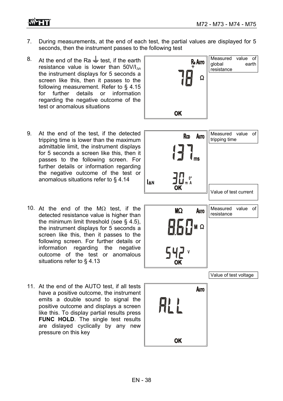 En - 38 | HT instruments М75 User Manual | Page 40 / 48