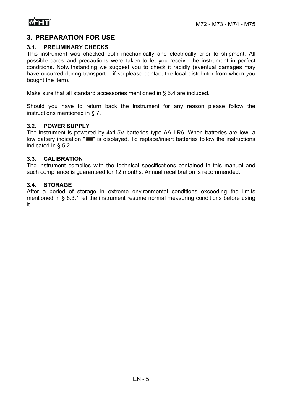 HT instruments М75 User Manual | Page 7 / 48