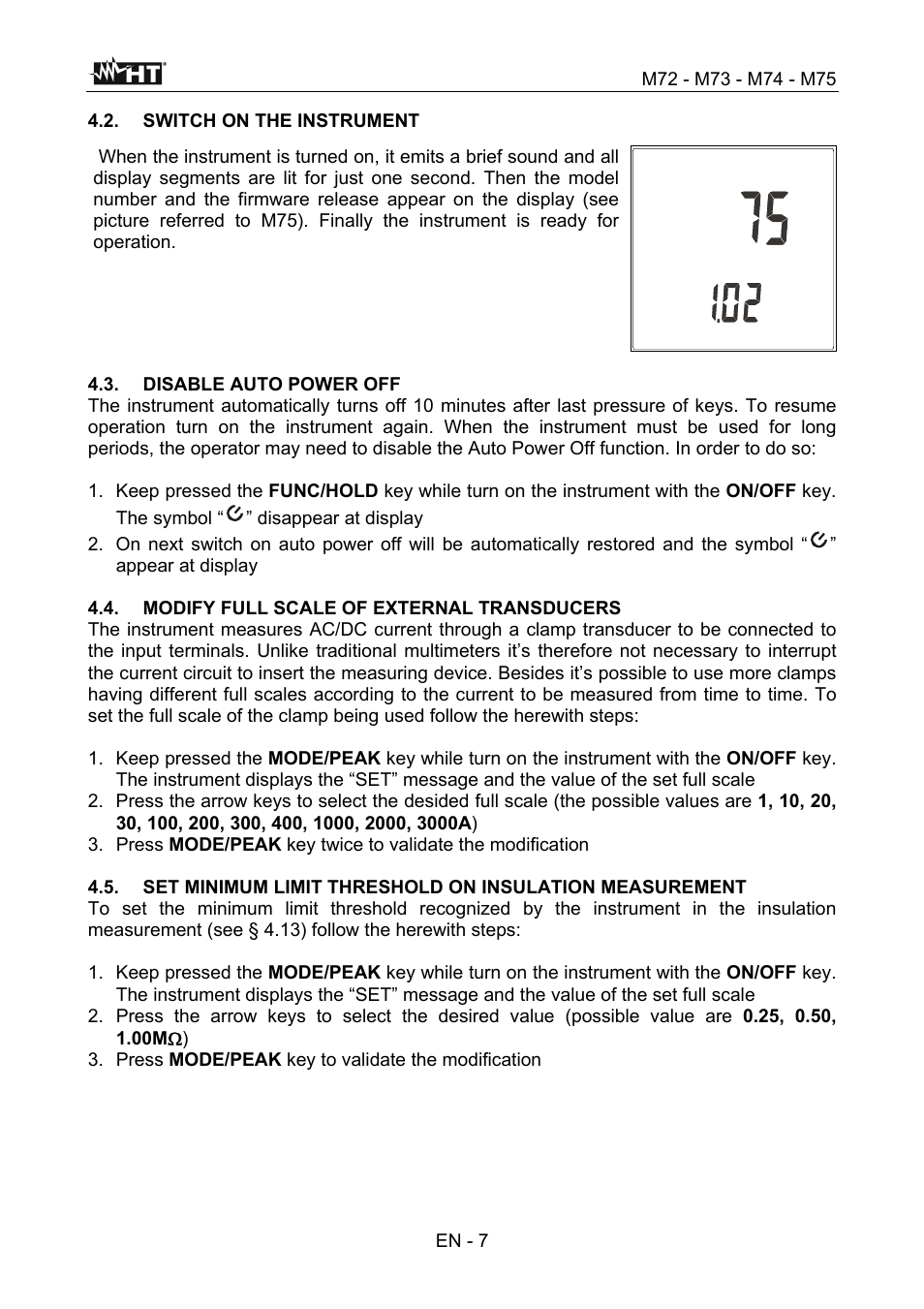 HT instruments М75 User Manual | Page 9 / 48