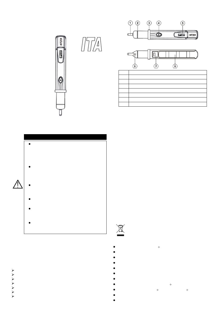 HT instruments HT20 User Manual | 6 pages