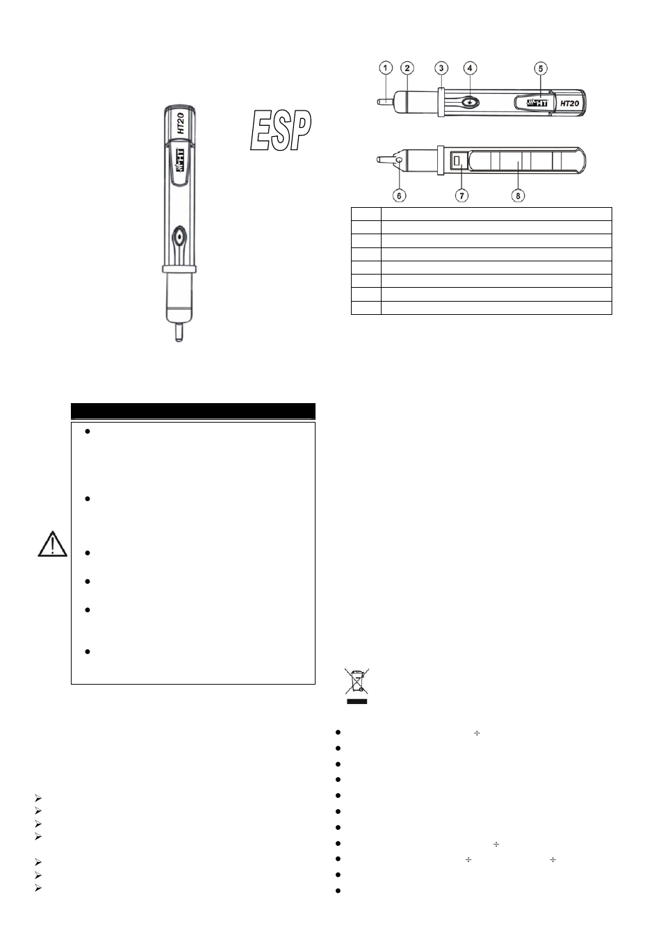 Manual de instrucciones | HT instruments HT20 User Manual | Page 2 / 6