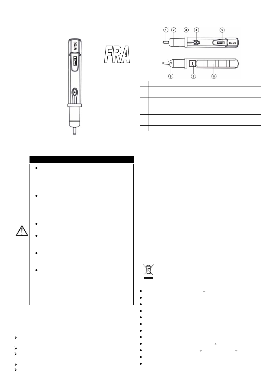 Manuel d’utilisation | HT instruments HT20 User Manual | Page 5 / 6