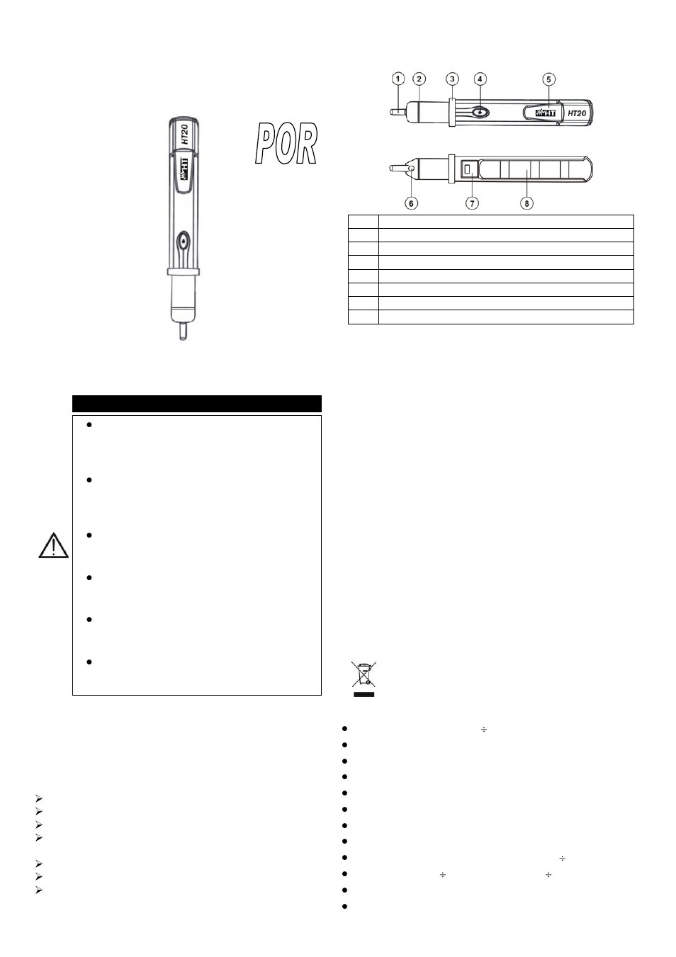 Manual de instruções | HT instruments HT20 User Manual | Page 6 / 6