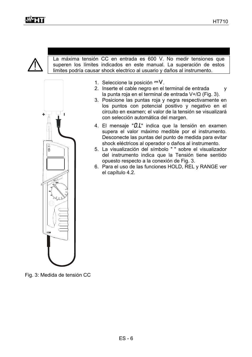 Atencion | HT instruments HT710 User Manual | Page 45 / 72