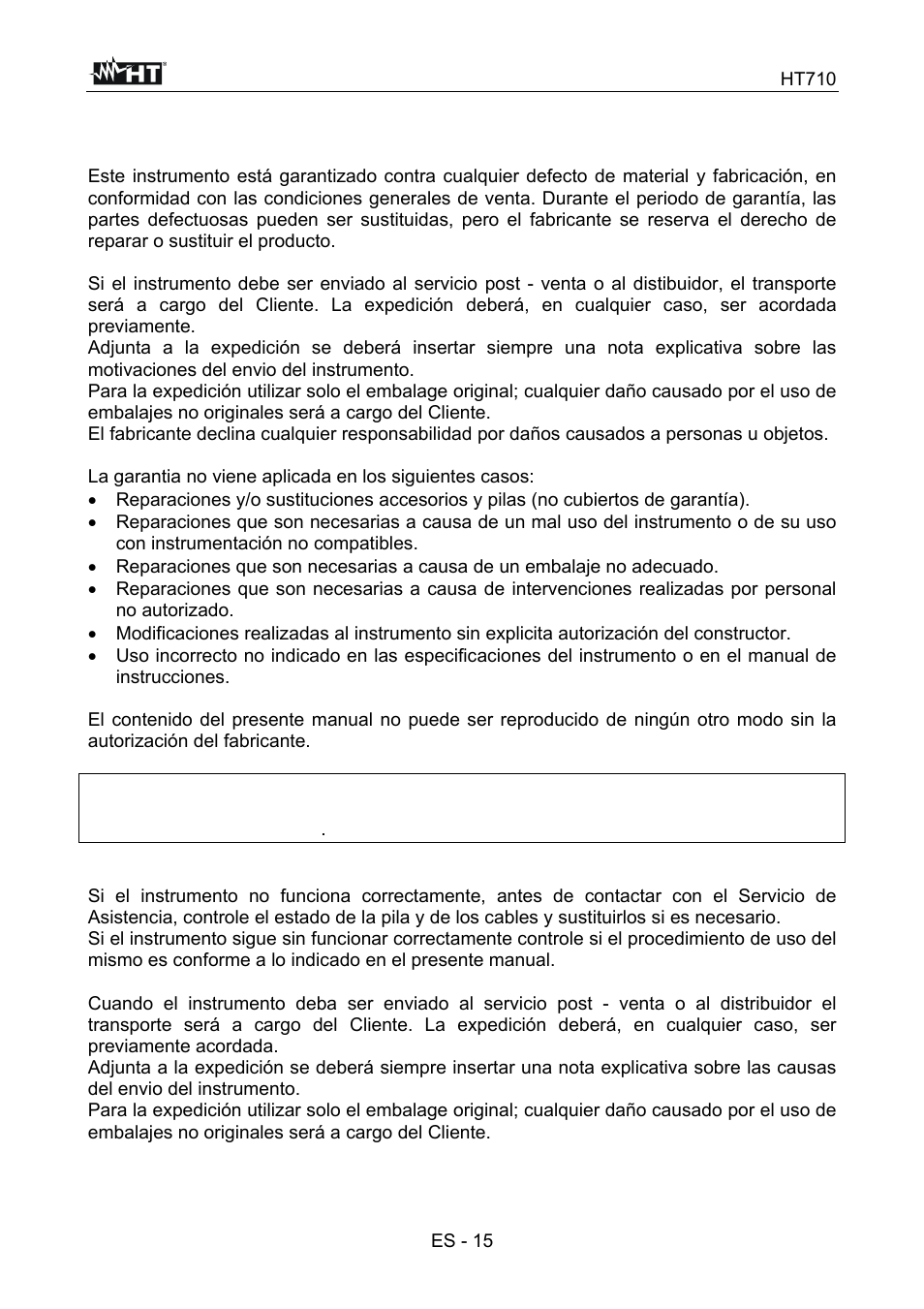 HT instruments HT710 User Manual | Page 54 / 72