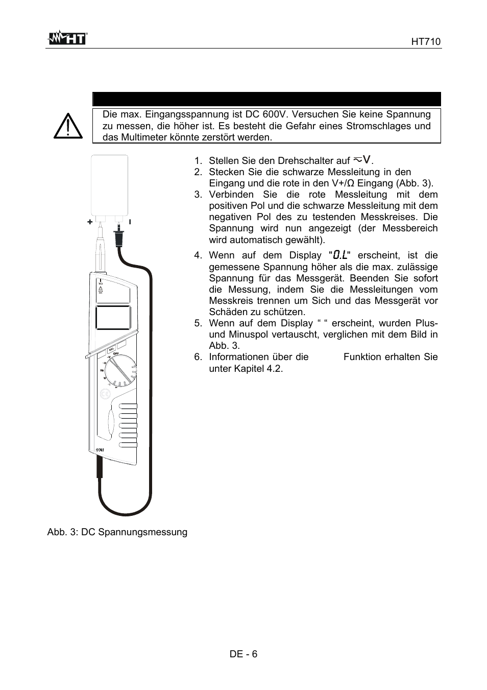 Achtung | HT instruments HT710 User Manual | Page 62 / 72
