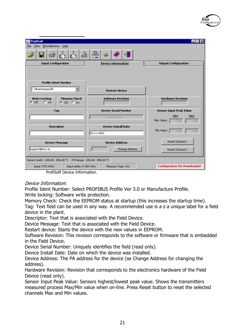 INOR PROFIPAQ-L User Manual | Page 21 / 36