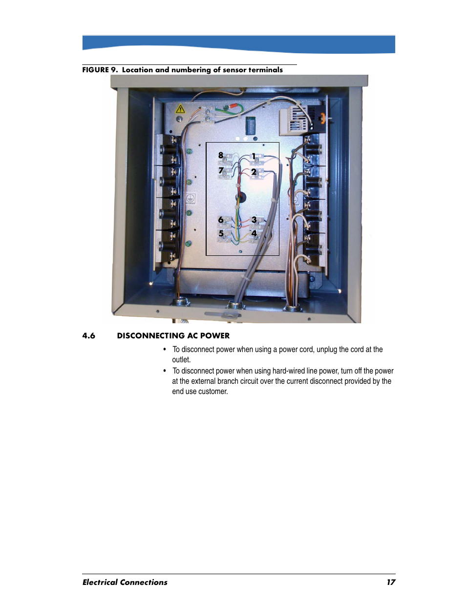 Heading1 - 4.6 disconnecting ac power, 6 disconnecting ac power | In-Situ Aquaculture Aerator Controller Manual User Manual | Page 17 / 22