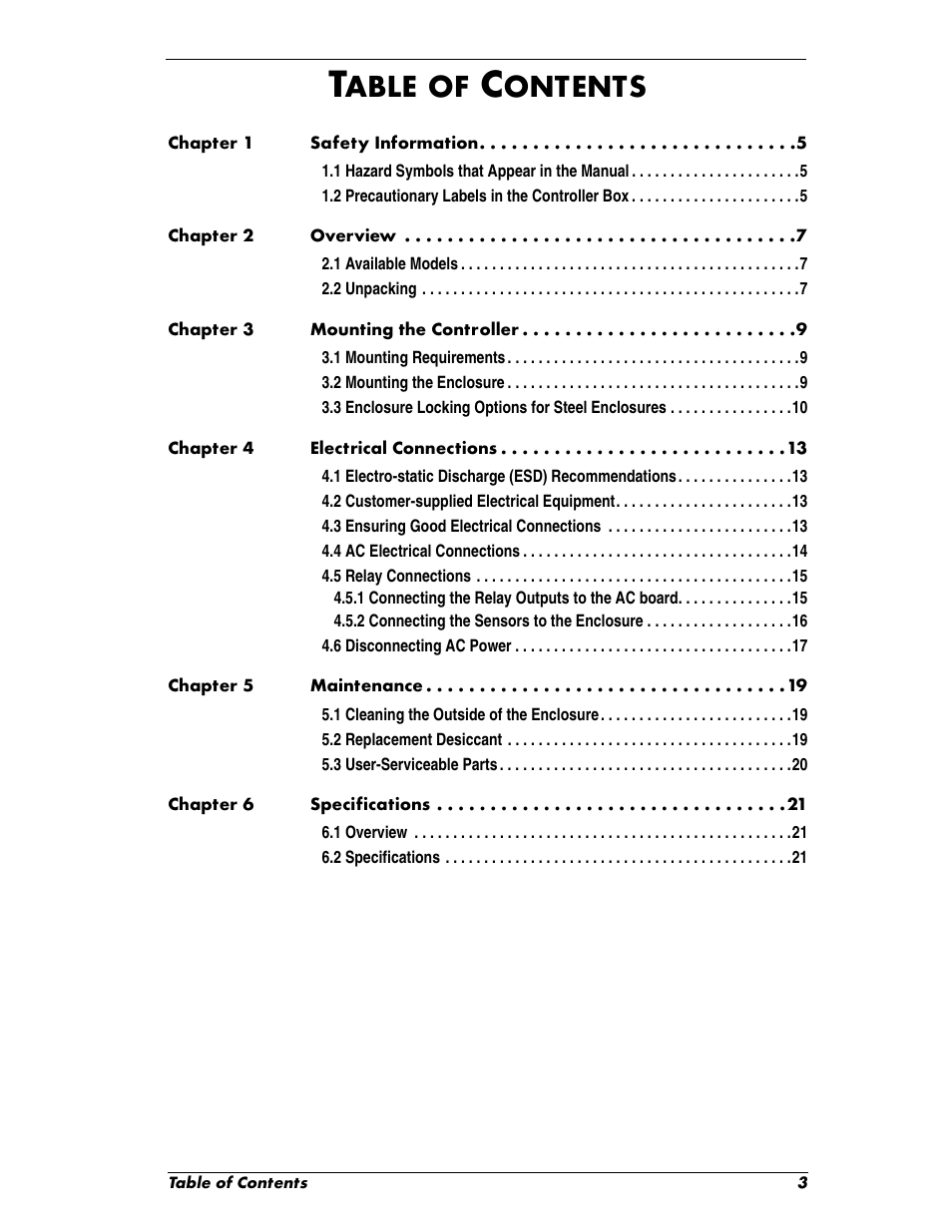 Able, Ontents | In-Situ Aquaculture Aerator Controller Manual User Manual | Page 3 / 22