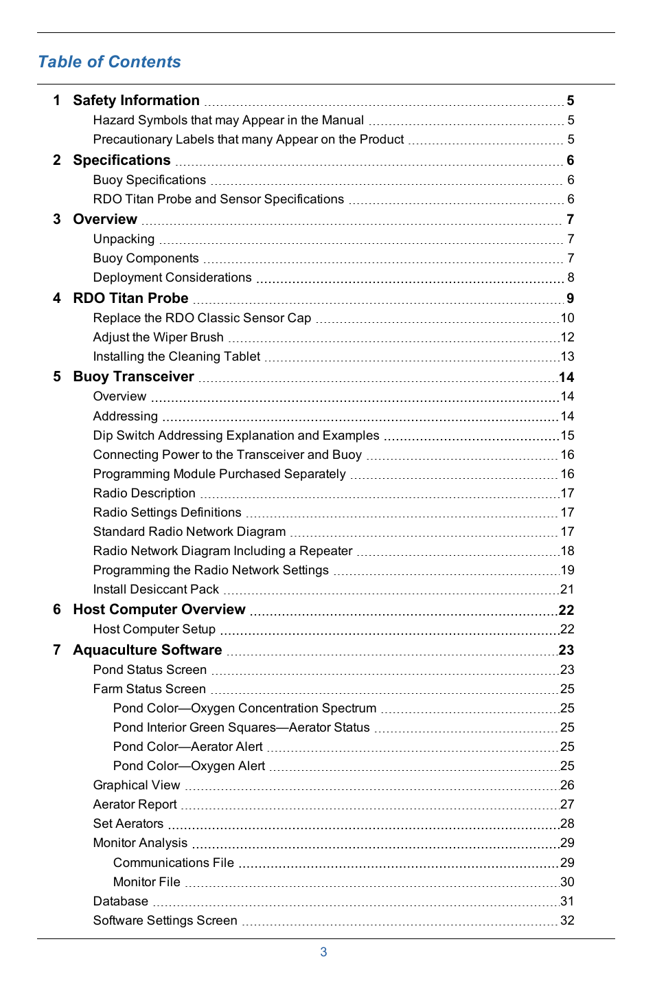 In-Situ Aquaculture Buoy Manual (purchased after 28 May 2013) User Manual | Page 3 / 40