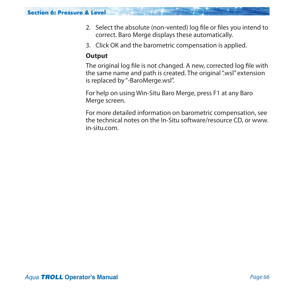 In-Situ Aqua TROLL 100 and 200 Operators Manual User Manual | Page 66 / 94