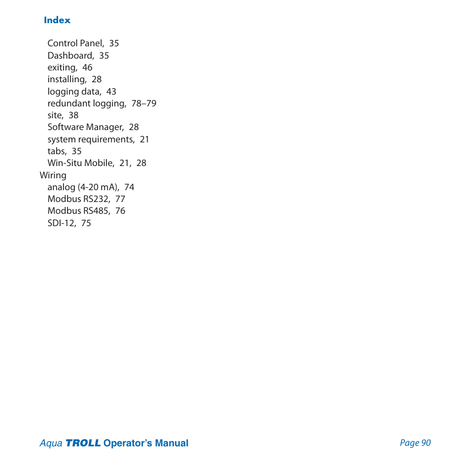 In-Situ Aqua TROLL 100 and 200 Operators Manual User Manual | Page 90 / 94