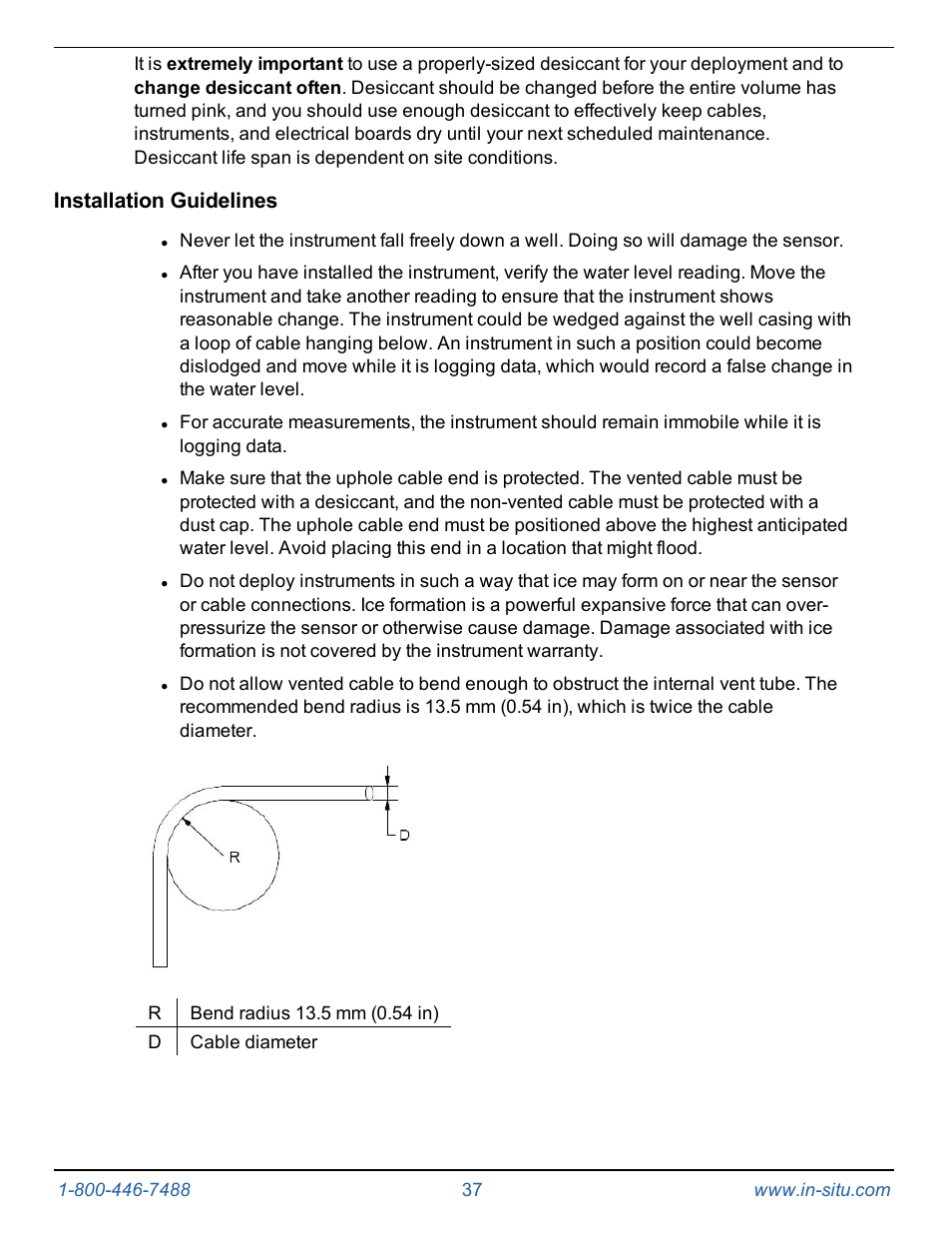 Installation guidelines | In-Situ Level TROLL 400/500/700/700H Operators Manual User Manual | Page 37 / 83