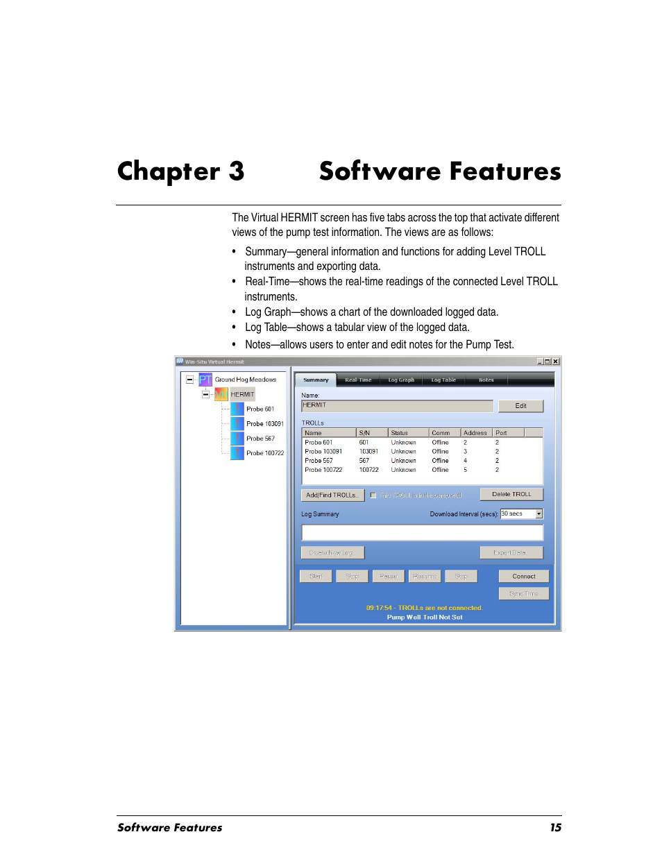 Chaptertitle - chapter 3 software features, Chapter 3, Chapter 3 software features | In-Situ Virtual HERMIT Tutorial User Manual | Page 15 / 42