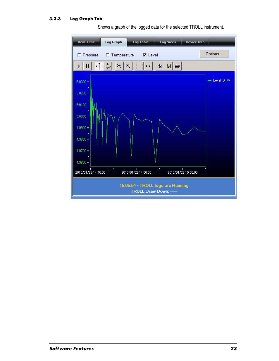 Heading2 - 3.3.3 log graph tab, 3 log graph tab | In-Situ Virtual HERMIT Tutorial User Manual | Page 23 / 42
