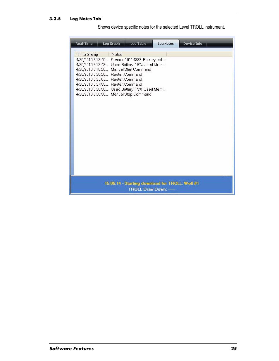 Heading2 - 3.3.5 log notes tab, 5 log notes tab | In-Situ Virtual HERMIT Tutorial User Manual | Page 25 / 42