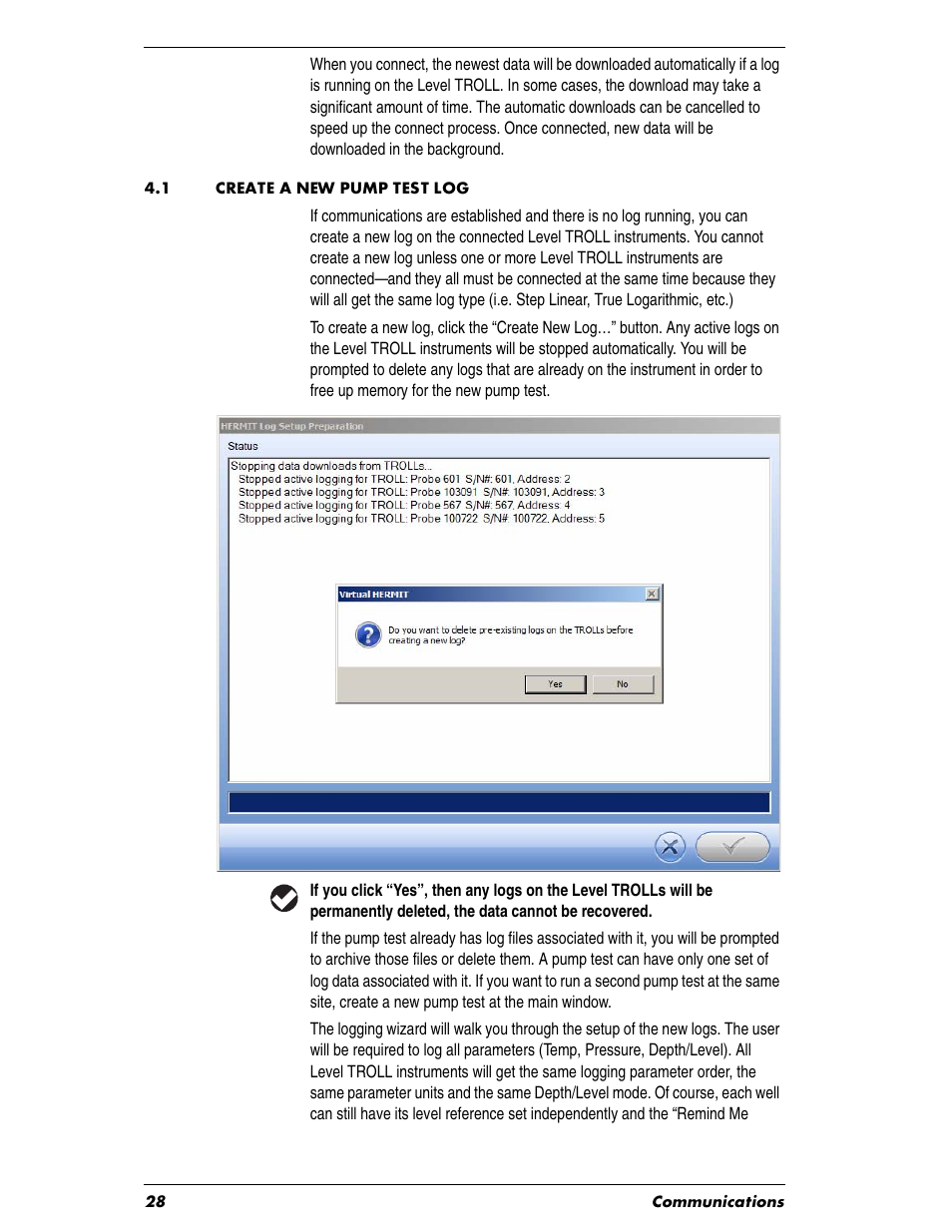 Heading1 - 4.1 create a new pump test log, 1 create a new pump test log | In-Situ Virtual HERMIT Tutorial User Manual | Page 28 / 42