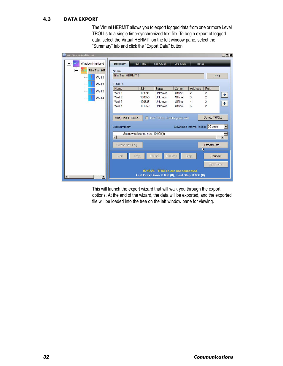 Heading1 - 4.3 data export, 3 data export | In-Situ Virtual HERMIT Tutorial User Manual | Page 32 / 42