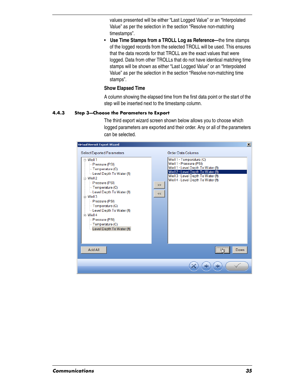 3 step 3—choose the parameters to export | In-Situ Virtual HERMIT Tutorial User Manual | Page 35 / 42