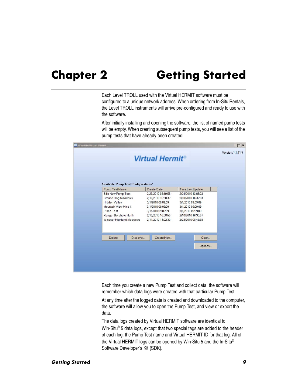 Chaptertitle - chapter 2 getting started, Chapter 2, Chapter 2 getting started | In-Situ Virtual HERMIT Tutorial User Manual | Page 9 / 42