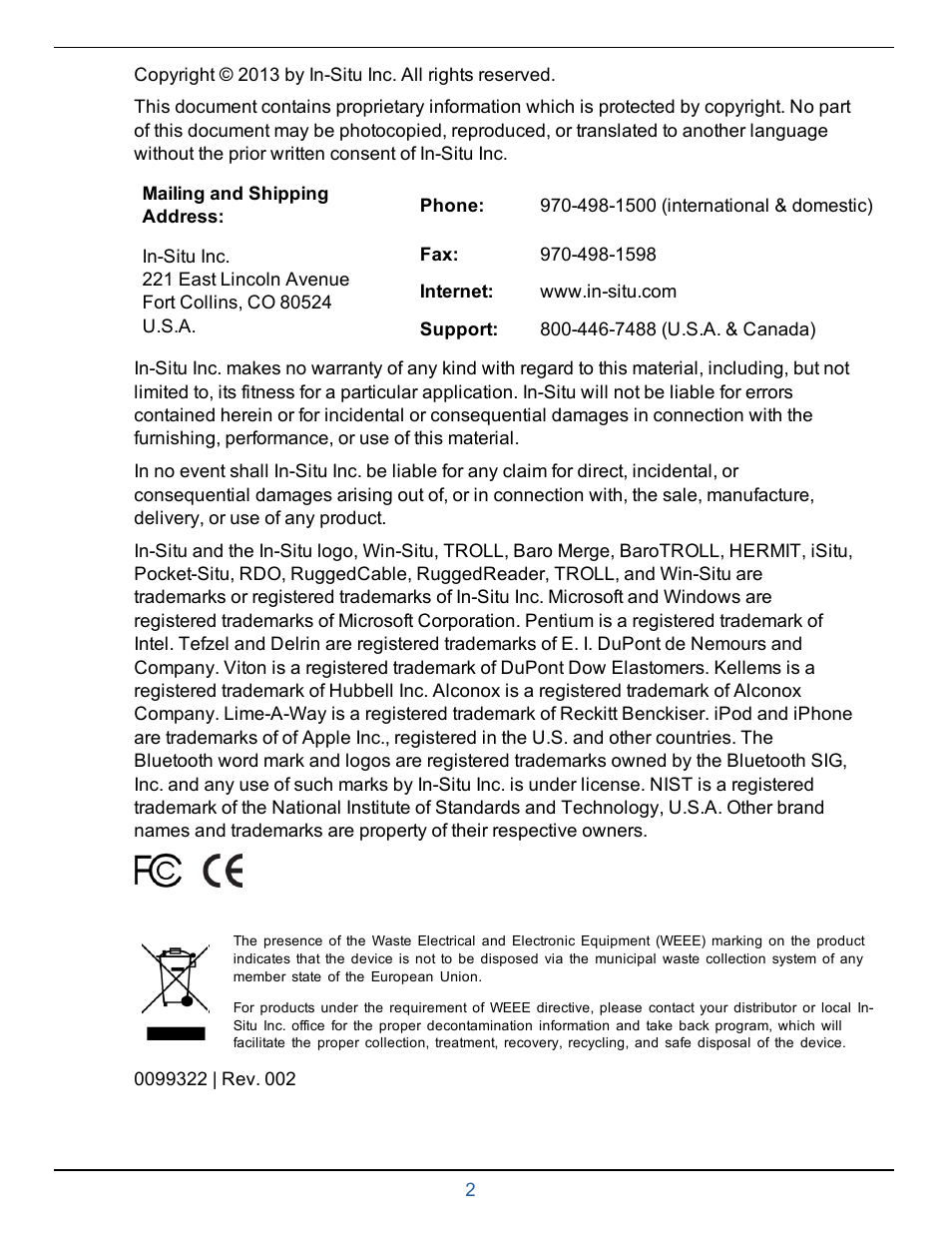 In-Situ smarTROLL RDO Handheld Operators Manual User Manual | Page 2 / 38