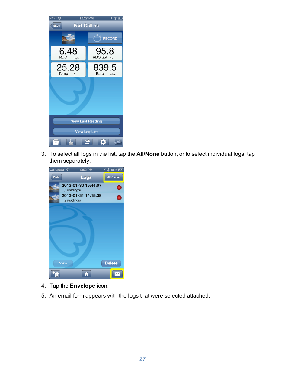 In-Situ smarTROLL RDO Handheld Operators Manual User Manual | Page 27 / 38