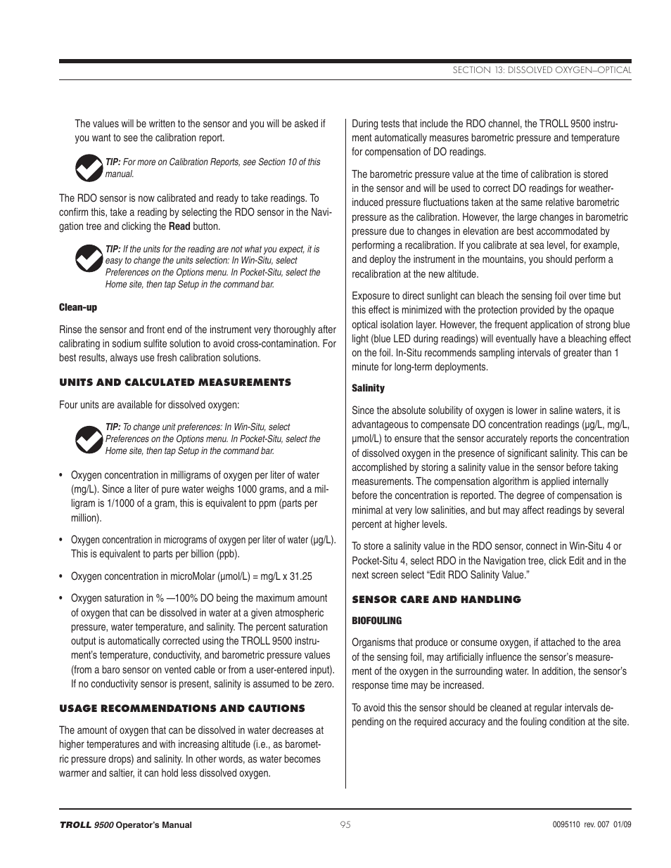 In-Situ TROLL 9500 Operators Manual User Manual | Page 102 / 164