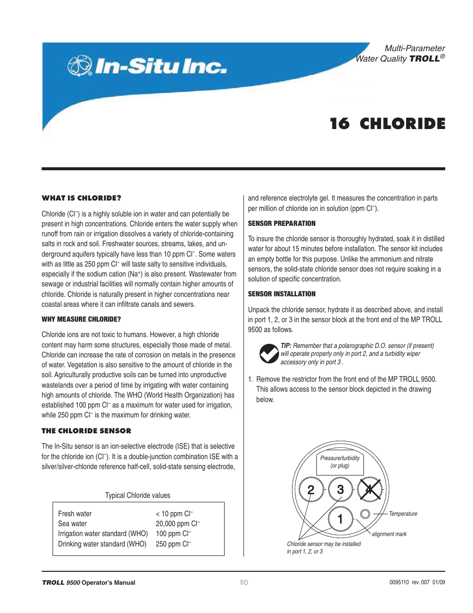 16 chloride | In-Situ TROLL 9500 Operators Manual User Manual | Page 115 / 164