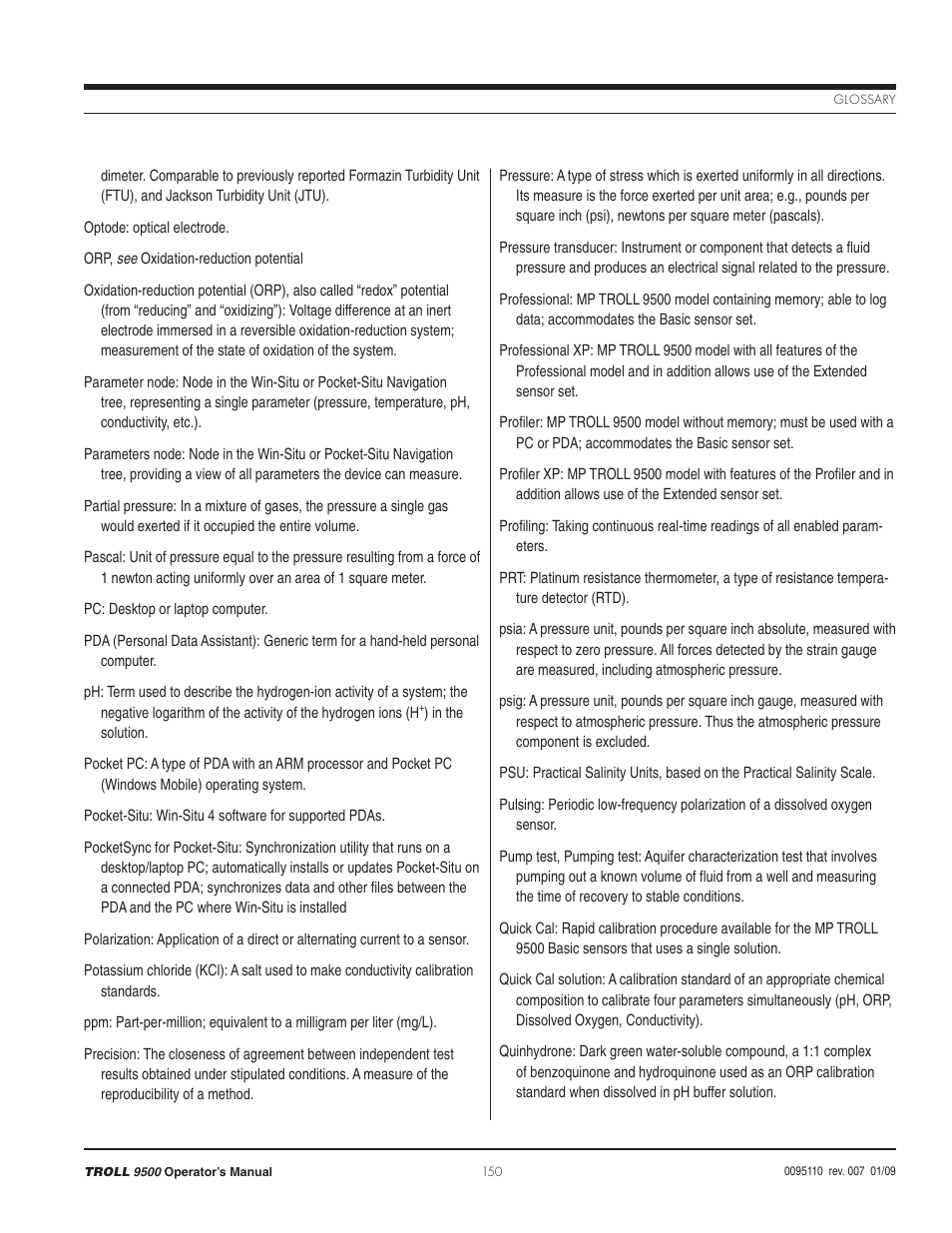 In-Situ TROLL 9500 Operators Manual User Manual | Page 155 / 164