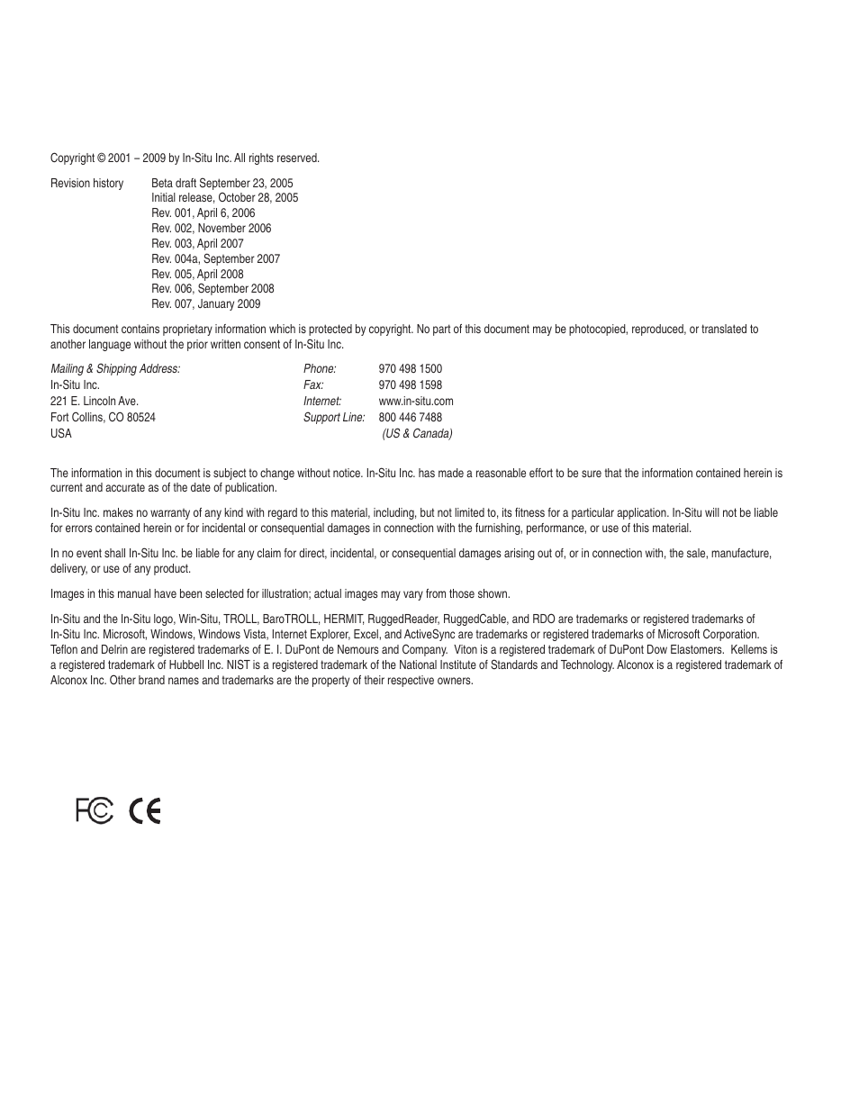 In-Situ TROLL 9500 Operators Manual User Manual | Page 2 / 164