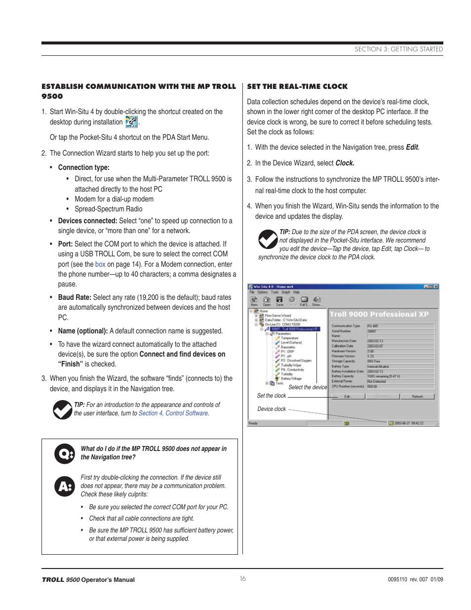 Q: a | In-Situ TROLL 9500 Operators Manual User Manual | Page 23 / 164