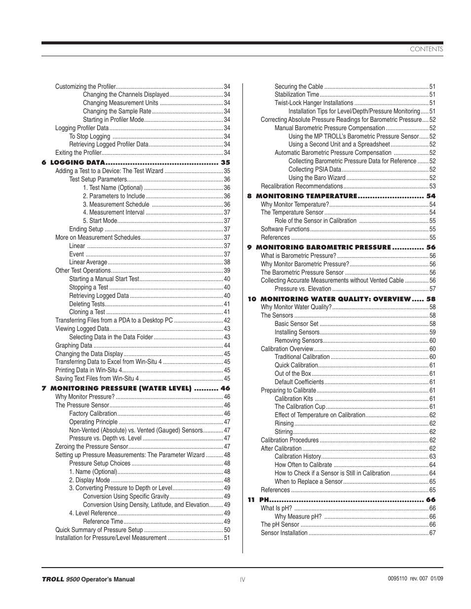 In-Situ TROLL 9500 Operators Manual User Manual | Page 4 / 164