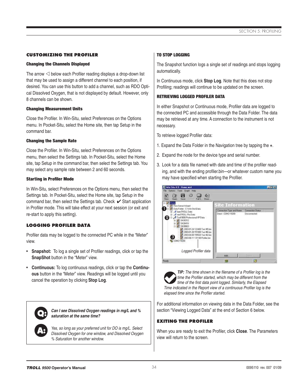 Q: a | In-Situ TROLL 9500 Operators Manual User Manual | Page 41 / 164