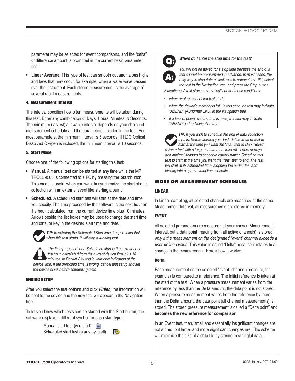 Q: a | In-Situ TROLL 9500 Operators Manual User Manual | Page 44 / 164