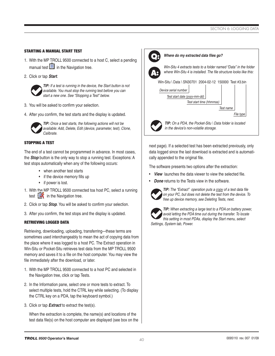 Q: a | In-Situ TROLL 9500 Operators Manual User Manual | Page 47 / 164