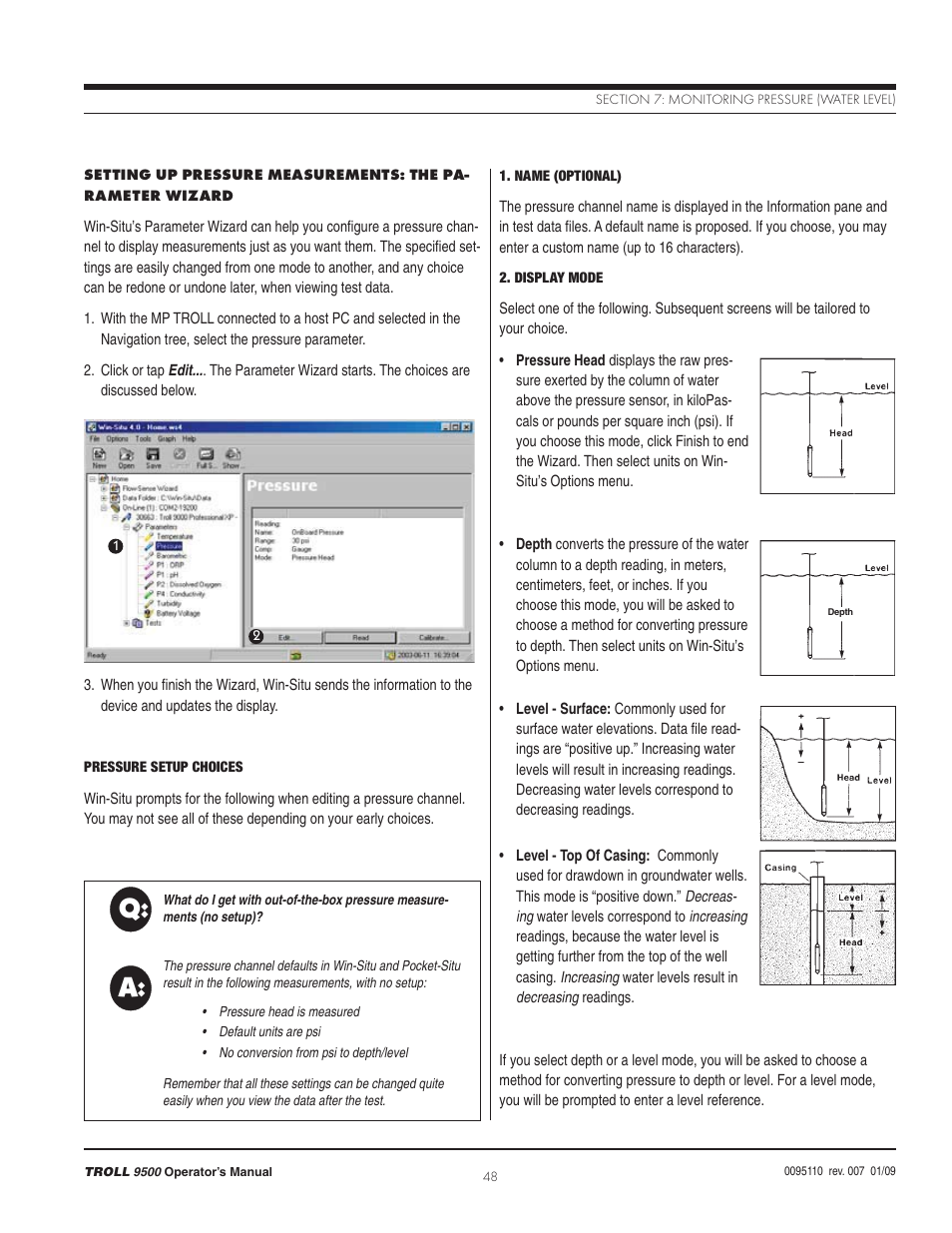 Q: a | In-Situ TROLL 9500 Operators Manual User Manual | Page 55 / 164