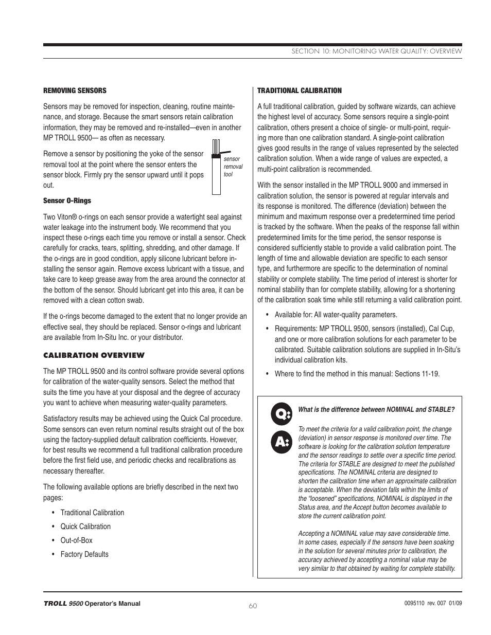 Q: a | In-Situ TROLL 9500 Operators Manual User Manual | Page 67 / 164
