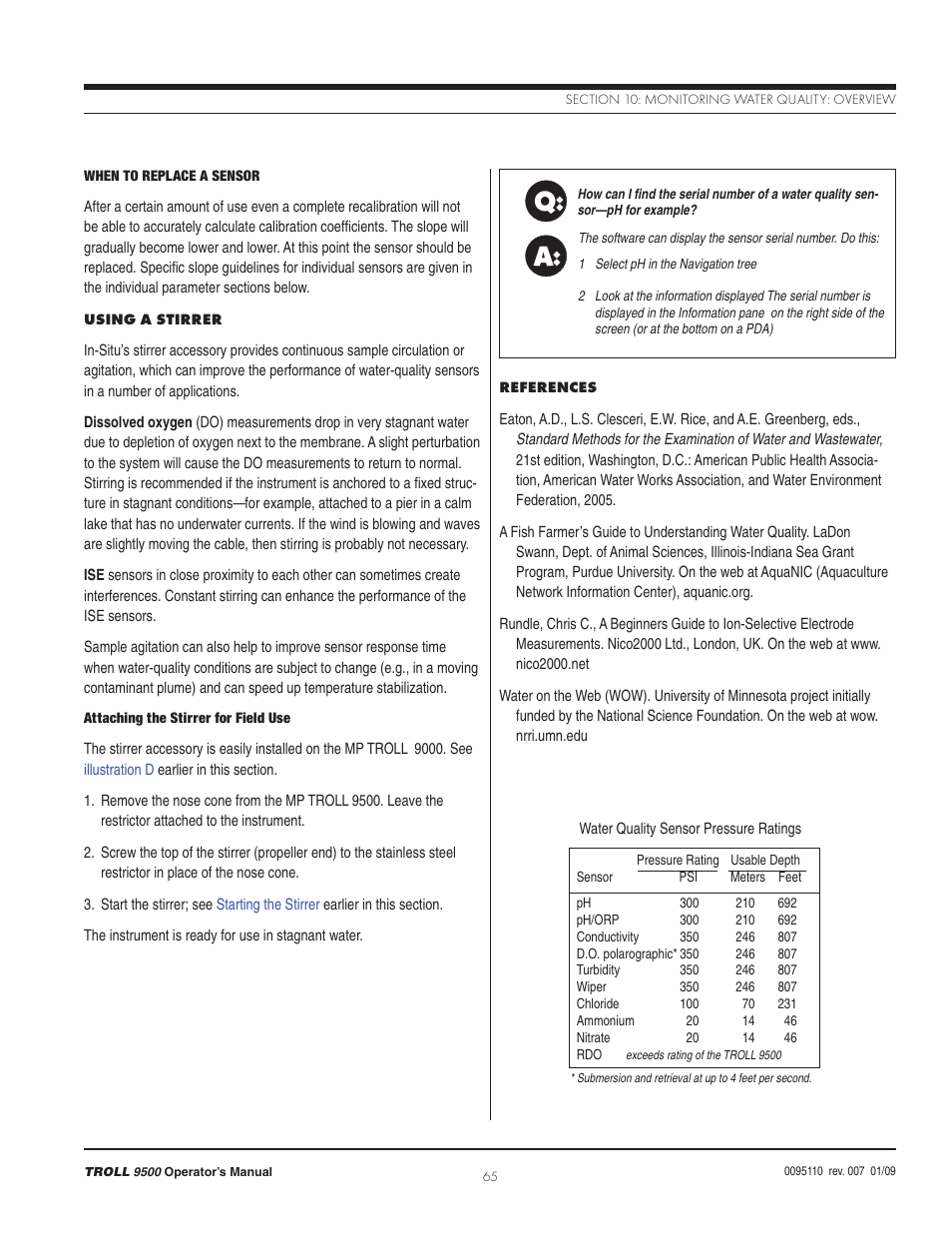 Q: a | In-Situ TROLL 9500 Operators Manual User Manual | Page 72 / 164