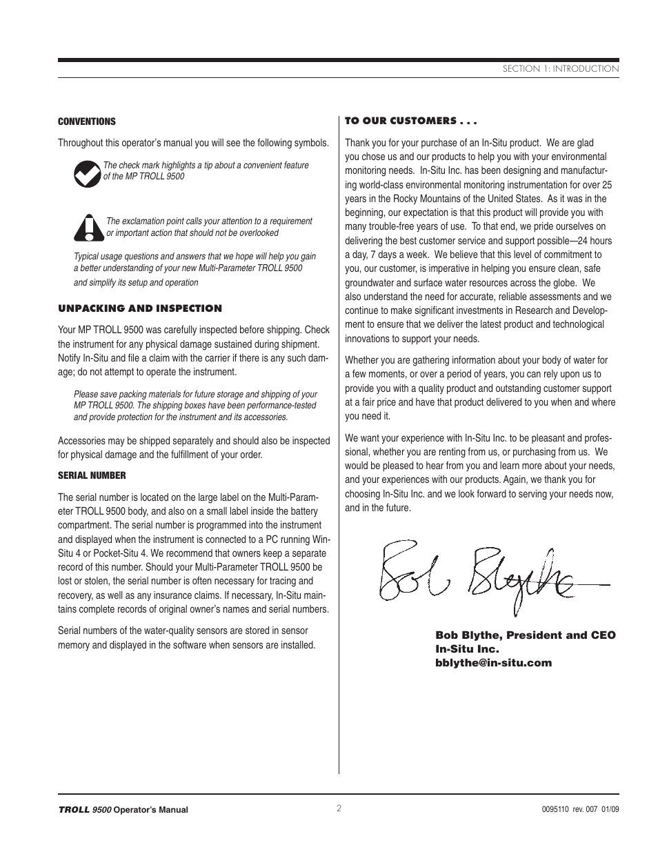 In-Situ TROLL 9500 Operators Manual User Manual | Page 9 / 164