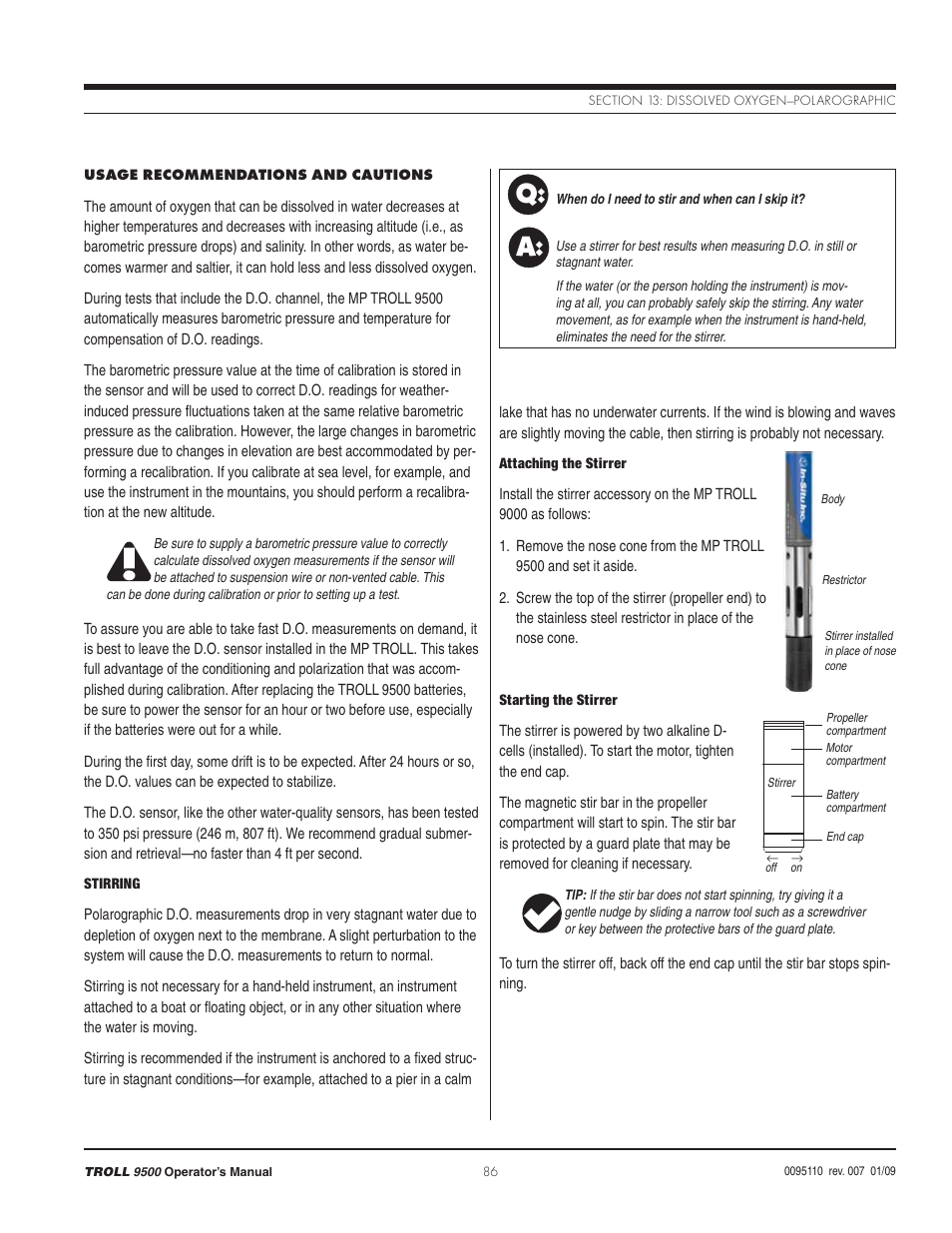 A: q | In-Situ TROLL 9500 Operators Manual User Manual | Page 93 / 164
