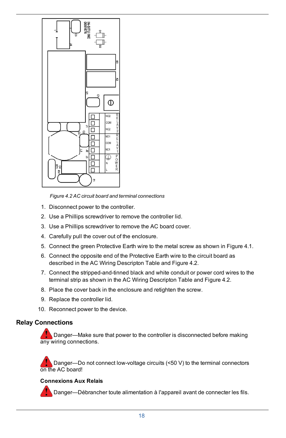 Relay connections | In-Situ Con TROLL PRO Installation Manual (purchased after 10 May 2012) User Manual | Page 18 / 29