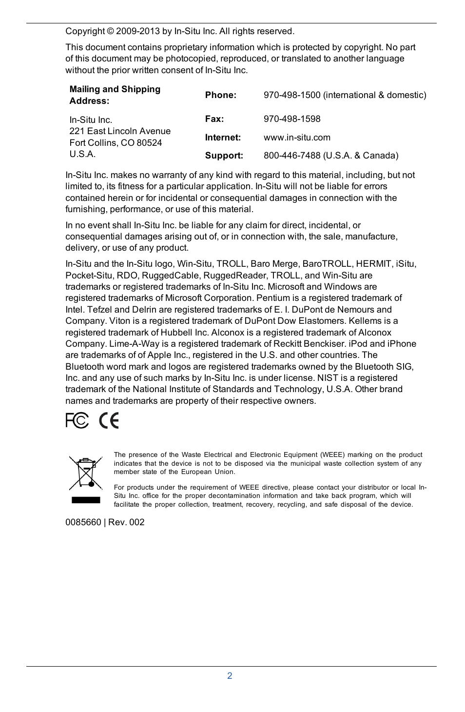 In-Situ Con TROLL PRO Installation Manual (purchased after 10 May 2012) User Manual | Page 2 / 29