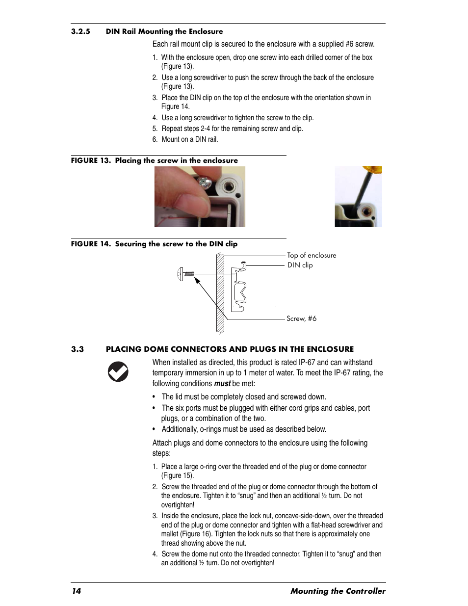 Heading2 - 3.2.5 din rail mounting the enclosure, 5 din rail mounting the enclosure | In-Situ Con TROLL PRO Installation Manual (purchased before 10 May 2012) User Manual | Page 14 / 32