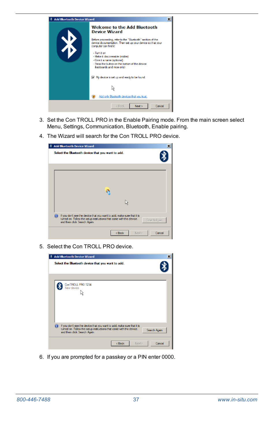 In-Situ Con TROLL PRO Operators Manual (purchased after 10 May 2012) User Manual | Page 37 / 55