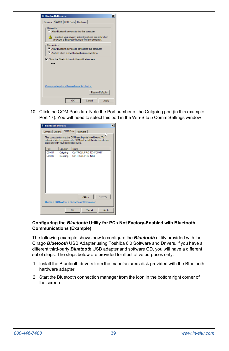 In-Situ Con TROLL PRO Operators Manual (purchased after 10 May 2012) User Manual | Page 39 / 55