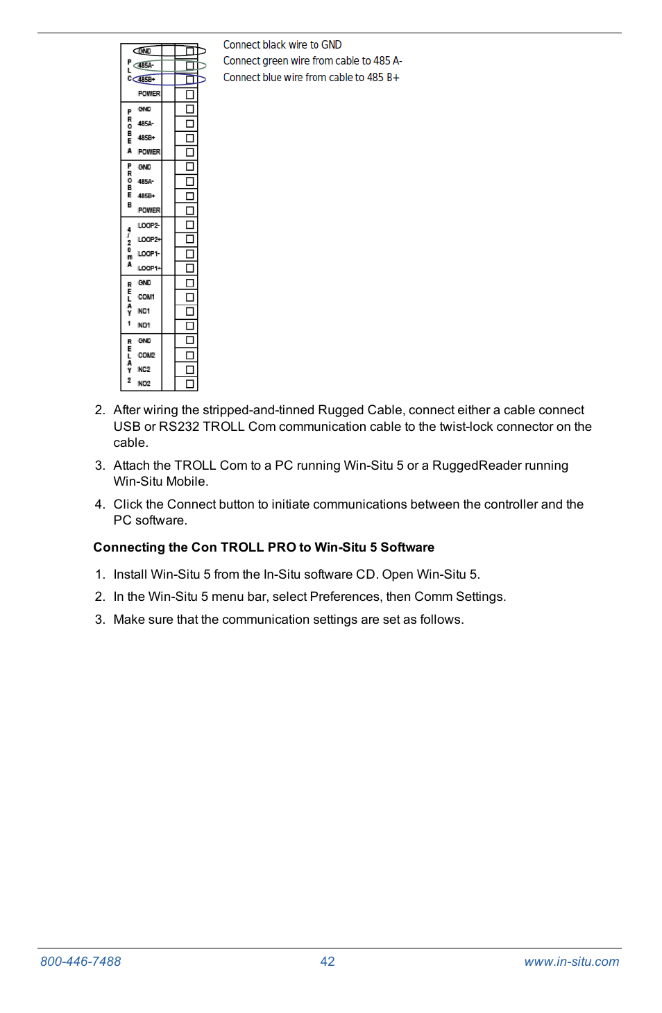 In-Situ Con TROLL PRO Operators Manual (purchased after 10 May 2012) User Manual | Page 42 / 55
