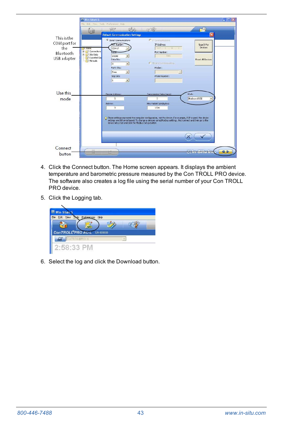 In-Situ Con TROLL PRO Operators Manual (purchased after 10 May 2012) User Manual | Page 43 / 55