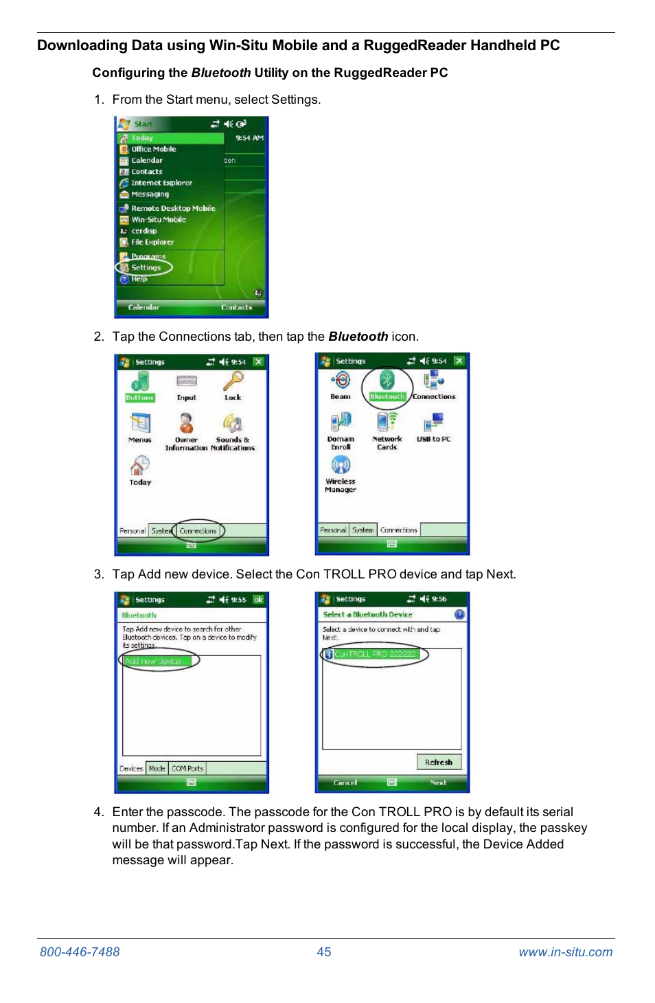 In-Situ Con TROLL PRO Operators Manual (purchased after 10 May 2012) User Manual | Page 45 / 55