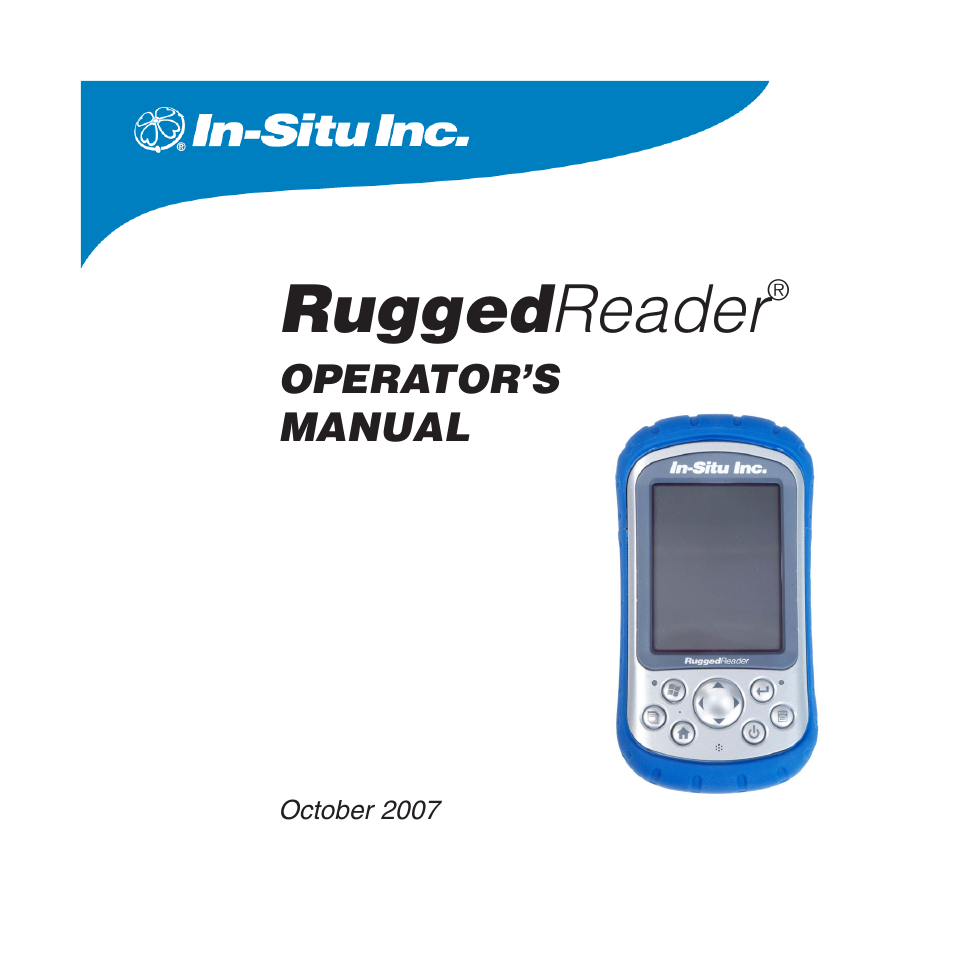 In-Situ RuggedReader Operators Manual for Blue RuggedReader User Manual | 81 pages